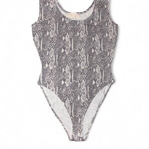 Cache Vintage Black and White Snake Print Body Suit Size Small